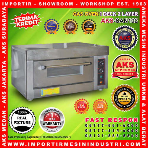 [EZM.3600491] Mesin Oven Gas 1 Deck 2 Trays SAN102