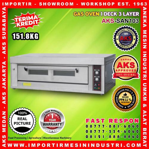 [EZM.3600511] Mesin Oven Gas 1 Deck 3 Trays AKS - SAN103