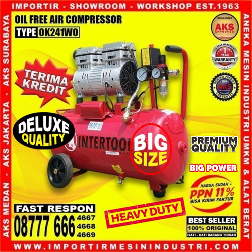 [EZM.3600520] Compressor 1 HP 24 Liter / Oil Free Air Compressor 50 HZ AKS-OK241WO