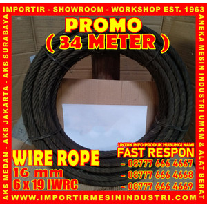 [EZM.3600547] Kawat Seling PROMO 34 Meter Wire Rope 16 mm (6 x 19 IWRC)