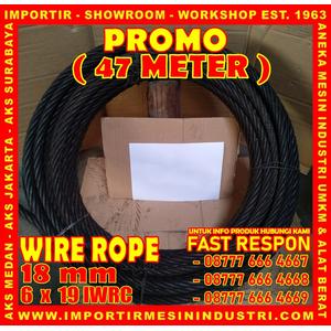 [EZM.3600599] PROMO KAWAT SELING 47 METER Wire Rope 18 mm (6 x 19 IWRC)