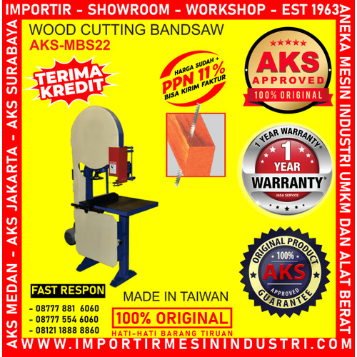 [EZM.3600603] Alat memotongkan kayu Wood Cutting Bandsaw 2 HP Machine AKS - MBS22