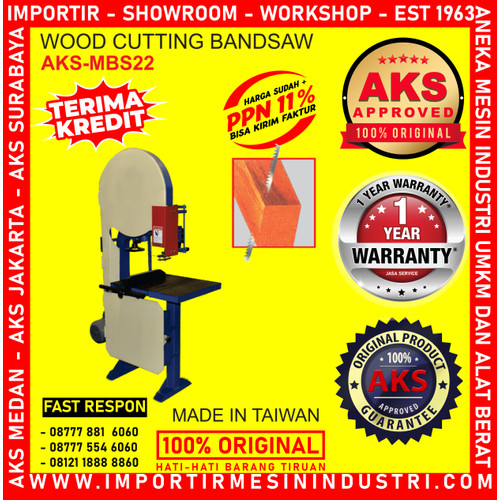 Alat perpotongan kayu Wood Cutting Bandsaw 2 HP Machine AKS - MBS22