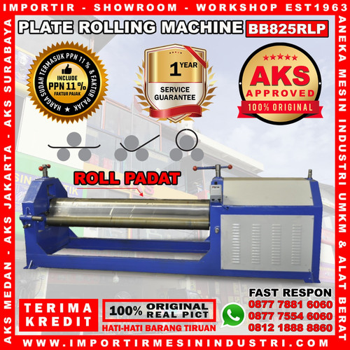 [EZM.3600608] Mesin Roll Plat Besi 8 mm Lebar 2500 mm AKS - BB825RLP