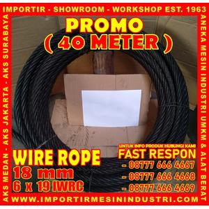 [EZM.3600625] PROMO KAWAT SELING 40 METER Wire Rope 18 mm (6 x 19 IWRC)
