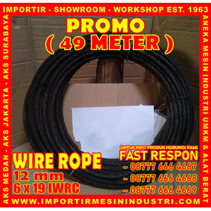 [EZM.3600633] PROMO KAWAT SELING 49 METER Wire Rope 12 mm (6 x 19 IWRC)