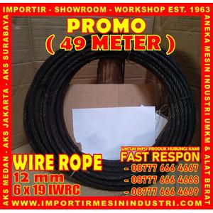 [EZM.3600633] PROMO KAWAT SELING 49 METER Wire Rope 12 mm (6 x 19 IWRC)
