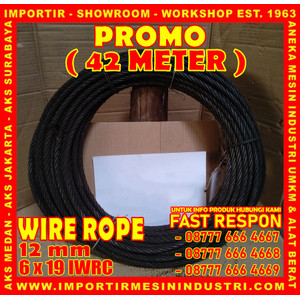 [EZM.3600636] Kawat Seling PROMO 42 Meter Wire Rope 12 mm (6 x 19 IWRC)