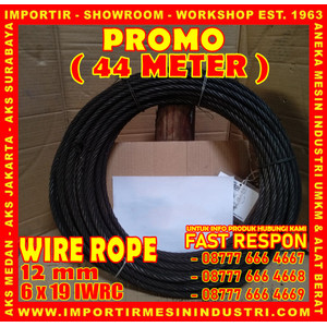 [EZM.3600645] Kawat Seling PROMO 44 Meter Wire Rope 12 mm (6 x 19 IWRC)