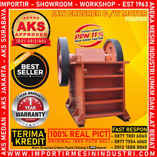 [EZM.3600659] Mesin Pencacah Batu Jaw Stone Crusher 75 Kw AKS - POL6090