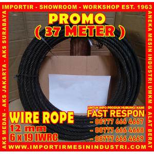 [EZM.3600707] Kawat Seling PROMO 37 Meter Wire Rope 12 mm (6 x 19 IWRC)
