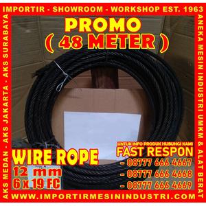 [EZM.3600711] PROMO KAWAT SELING 48 METER Wire Rope 12 mm (6 x 19 F.C)