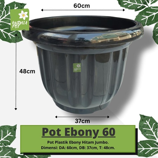EBONY Pot Plastik Hitam 60
