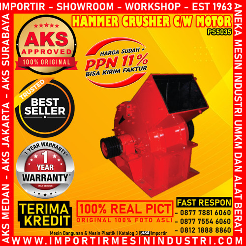 [EZM.3600733] Pemecah Penghancur Batu Hammer Crusher 18,5 Kw PS5035