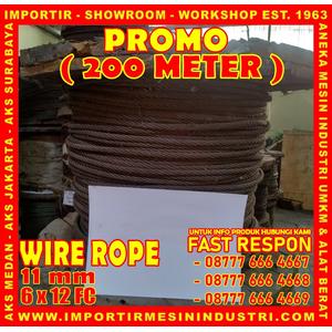 [EZM.3600737] Kawat Seling PROMO 200 Meter Wire Rope 11 mm (6 x 12 F.C)