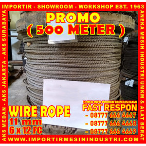 [EZM.3600741] PROMO KAWAT SELING 500 METER Wire Rope 11 mm (6 x 12 F.C)
