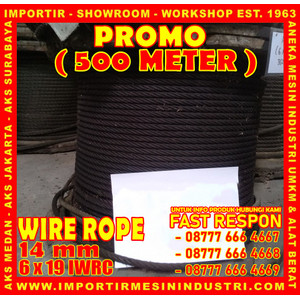[EZM.3600784] PEMBELIAN 500 Meter Wire Rope 14 mm (6 x 19 IWRC) PROMO