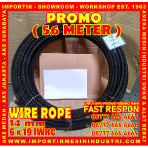 [EZM.3600812] PROMO KAWAT SELING 56 METER Wire Rope 14 mm (6 x 19 IWRC)