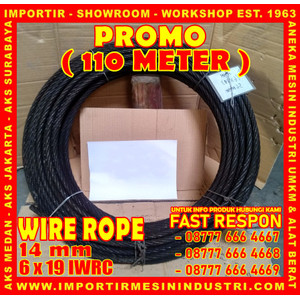[EZM.3600816] Kawat Seling PROMO 110 Meter Wire Rope 14 mm (6 x 19 IWRC)