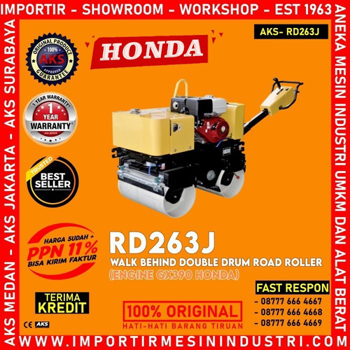 [EZM.3600921] Tandem Double Drum Engine GX390 HONDA Road Roller 13 Hp 3600 Rpm