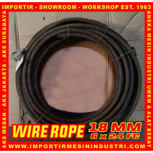 [EZM.3600971] Wire Rope / Kawat Seling 18 mm (6 x 24 FC) AKS ORIGINAL