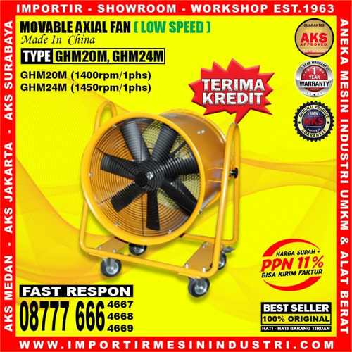 [EZM.3600979] Portable Ventilator Kipas Blower Axial Fan Industri 20 Inch 1400 Rpm