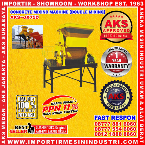 [EZM.3601050] AKS - JX75D Mesin Concrete Pengaduk Semen Mixing Machine Double Mixing