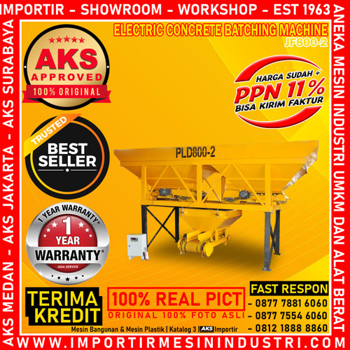 [EZM.3601062] Concrete Mixer Pengaduk Semen Beton Cor Batching Machine AKS - JF800-2