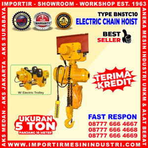 [EZM.3601083] Kerekan Takel Electric Chain Hoist 5 Ton 10 m 3 kw - BN5TC10