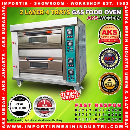 [EZM.3601098] Gas Oven Roti 2 Deck 4 Loyang Pemanggang Roti Kue GARANSI AKS-WG204A
