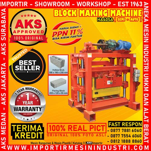 [EZM.3601115] Mesin Batako Pencetak 3.3 Kw HA40SA / Machine Paving Block Semi Auto
