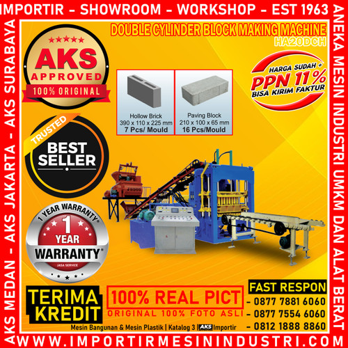 [EZM.3601129] Hydraulic Press Paving Block / Mesin Pencetak Batako 27.5 Kw HA20DCH