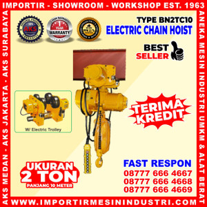 [EZM.3601131] Katrol Listrik 2.000 Kg 10 m Electric Chain Hoist 3 Kw - BN2TC10