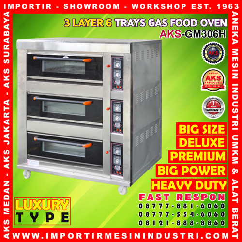 [EZM.3601133] PROMO Mesin Oven 3 Deck 6 Loyang AKS GM306H ORIGINAL RESMI AKS RESMI