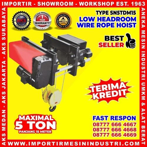 [EZM.3601167] Original Headroom Wire Rope Hoist 5 Ton / Katrol 15 m AKS - SN5TDM15