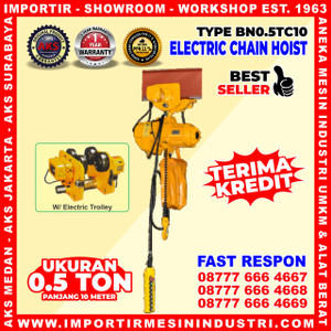 [EZM.3601179] Katrol Listrik 0.5 Ton 10 m Electric Chain Hoist Kerekan Takel 0.75 Kw