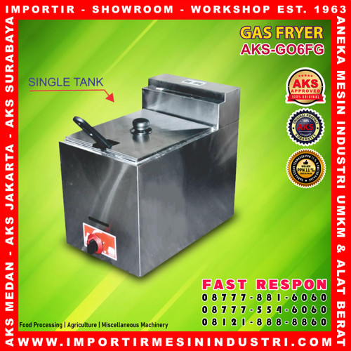 [EZM.3601188] Mesin Goreng/ Penggoreng/ Gas Deep Fryer 6 Liter AKS-GO6FG GARANSI