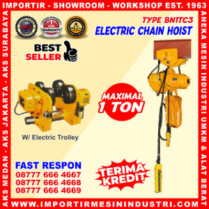 [EZM.3601242] Kerekan Takel / Katrol / Chain Hoist Electric 1 Ton 3 m - BN1TC3
