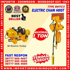 [EZM.3601244] Chain Hoist Electric 1 Ton Kerekan Takel 3 m Katrol Listrik 1.5 Kw