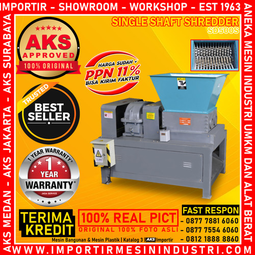 [EZM.3601249] Plastic Shredder / Mesin Penghancur Botol Sampah Plastik AKS - SD500S