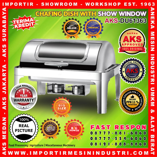 [EZM.3601255] PEMANAS ROLL TOP TUTUP KACA PRASMANAN CHAFING DISH HOTEL 8.5L DU61363