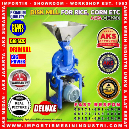 [EZM.3601258] Mesin Penepung Jagung Disk mill AKS-CM230 ORIGINAL TERBAIK