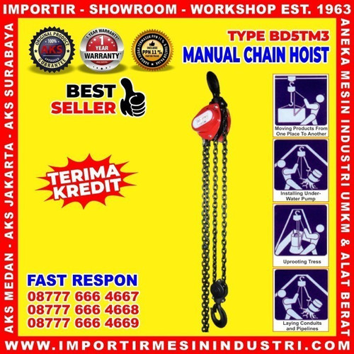 Katrol Manual 5 Ton 3 meter Chain Hoist type AKS- BD5TM3