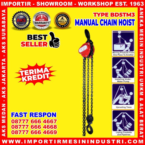 [EZM.3601272] Katrol Kerekan 5 Ton Chain Hoist Original AKS - BD5TM3