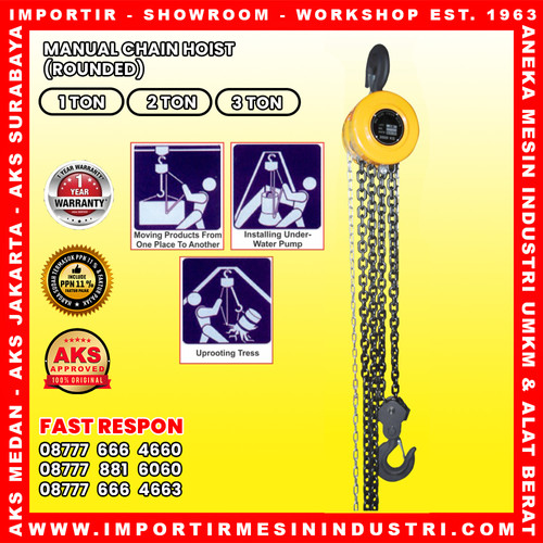[EZM.3601278] Manual chain hoist Takel manual katrol kerekan 1 ton 2 ton 3 ton