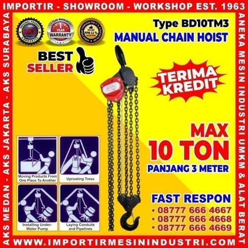 [EZM.3601279] Manual Takel 10 Ton x 3 m Manual Hoist Original AKS - BD10TM3