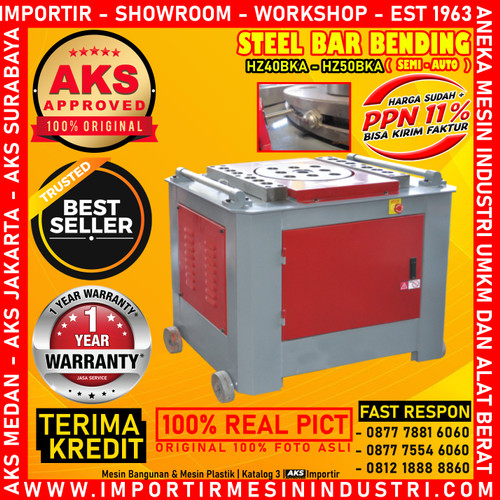 [EZM.3601281] 4 KW - HZ50BKA Mesin Tekuk Besi / Rebar Bending Semi Automatic Machine