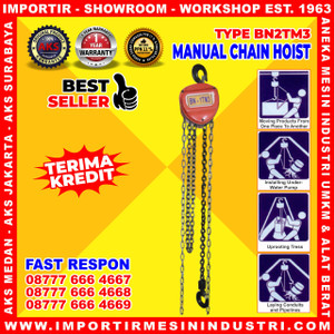 [EZM.3601305] Kerekan Manual 2 Ton Takel 3 m Chain Block Hoist - AKS BN2TM3