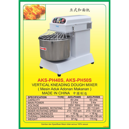 [EZM.3601365] SPIRAL MIXER AKS PH-40S MESIN MEMBUAT ADONAN ROTI 40 LITER