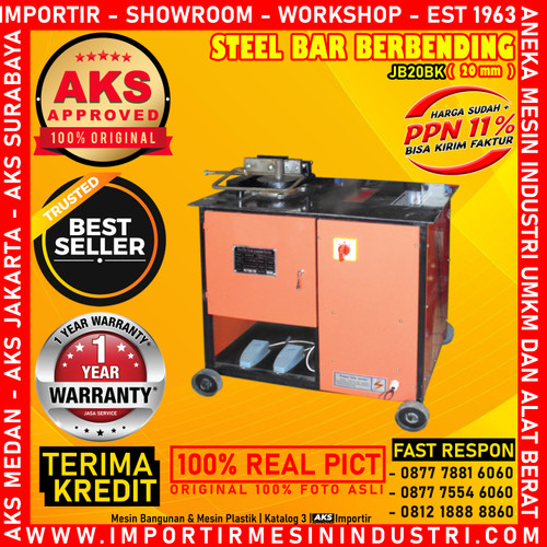 [EZM.3601372] Mesin Pembengkokan Besi JB20BK Steel Bar Bending ( Dual Operate )